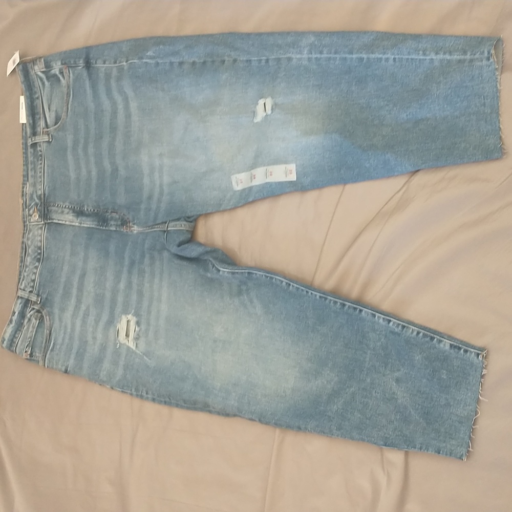 Old Navy extra stretch high rise OG straight leg jeans distressed